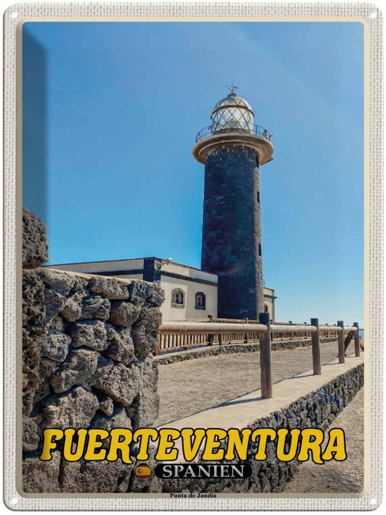 Blechschild 40x30 cm Fuerteventura Spanien Punta de Jandia Bildmotiv Reisemotiv Abenteuer Reisen
