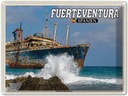 Blechschild 30x40 cm Fuerteventura Spanien Wrack American Star Bildmotiv Reisemotiv Abenteuer Reisen