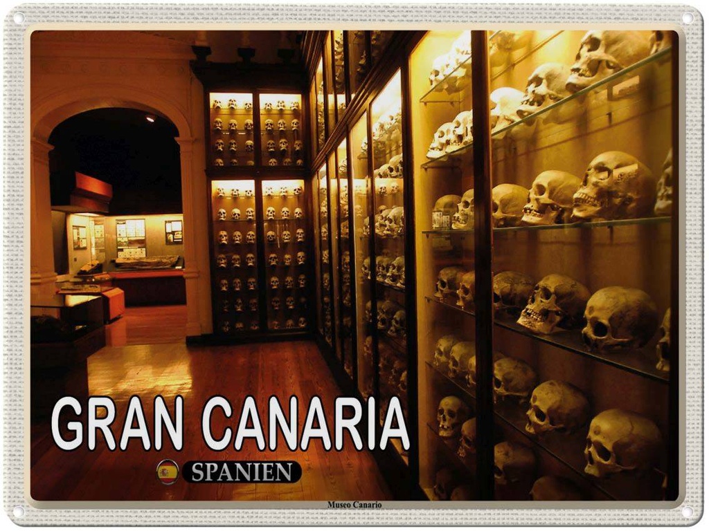 Blechschild 30x40 cm Gran Canaria Spanien Museo Canario Museum Bildmotiv Reisemotiv Abenteuer Reisen