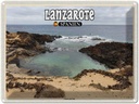 Blechschild 30x40 cm Lanzarote Spanien Charco del Palo Ort Bildmotiv Reisemotiv Abenteuer Reisen