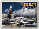 Blechschild 30x40 cm Lanzarote Spanien Teguise Stadt Kirche Bildmotiv Reisemotiv Abenteuer Reisen