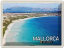Blechschild 30x40 cm Mallorca Spanien Playa de Alcúdia Strand Bildmotiv Reisemotiv Abenteuer Reisen