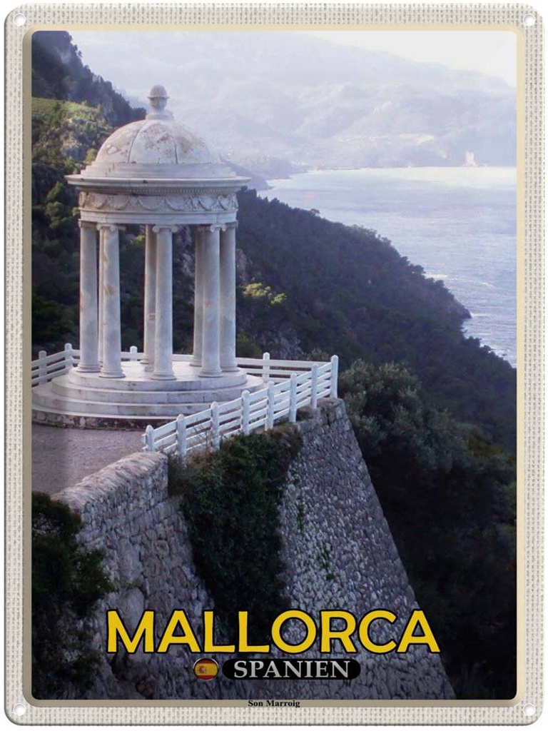 Blechschild 40x30 cm Mallorca Spanien Son Marroig Herrenhaus Bildmotiv Reisemotiv Abenteuer Reisen