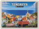 Blechschild 30x40 cm Teneriffa Spanien La Laguna Meer Stadt Bildmotiv Reisemotiv Abenteuer Reisen