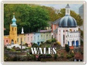 Blechschild 30x40 cm Wales United Kingdom Portmeirion Bildmotiv Reisemotiv Abenteuer Reisen