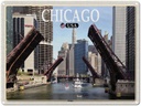 Blechschild 30x40 cm Chicago USA Bridges Brücken Fluss Bildmotiv Reisemotiv Abenteuer Reisen