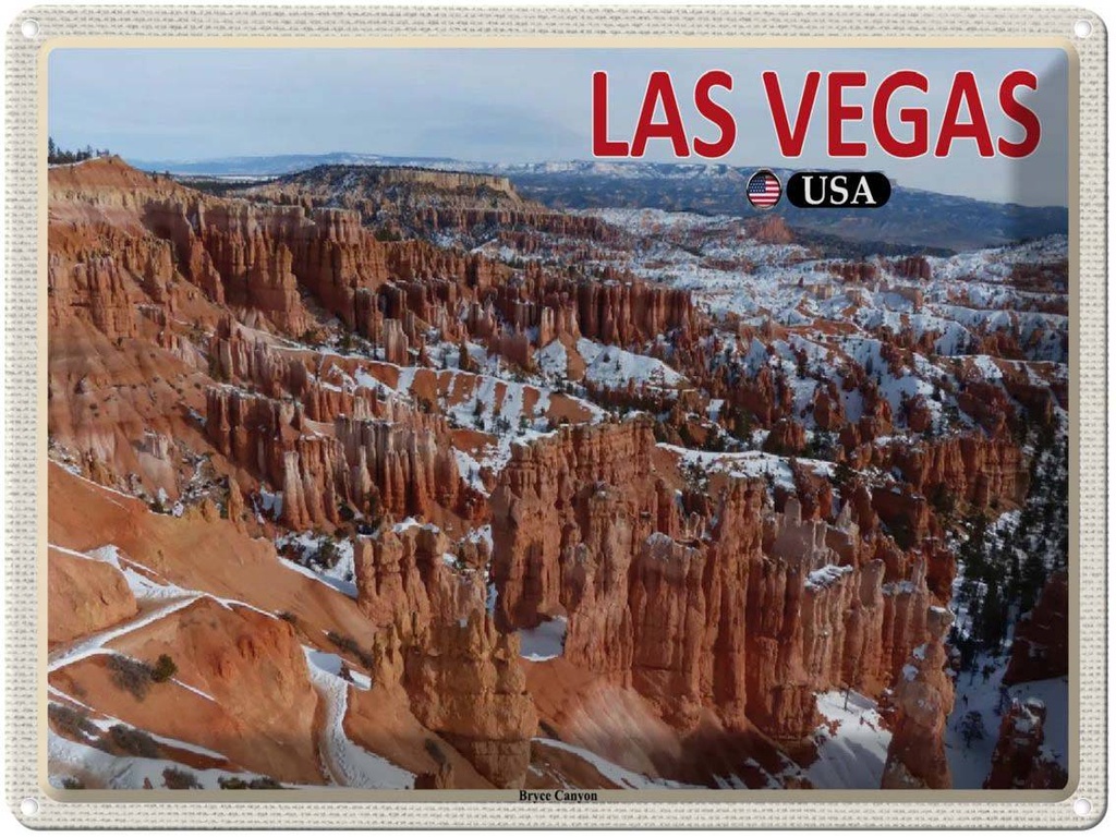 Blechschild 30x40 cm Las Vegas USA Bryce Canyon Bildmotiv Reisemotiv Abenteuer Reisen