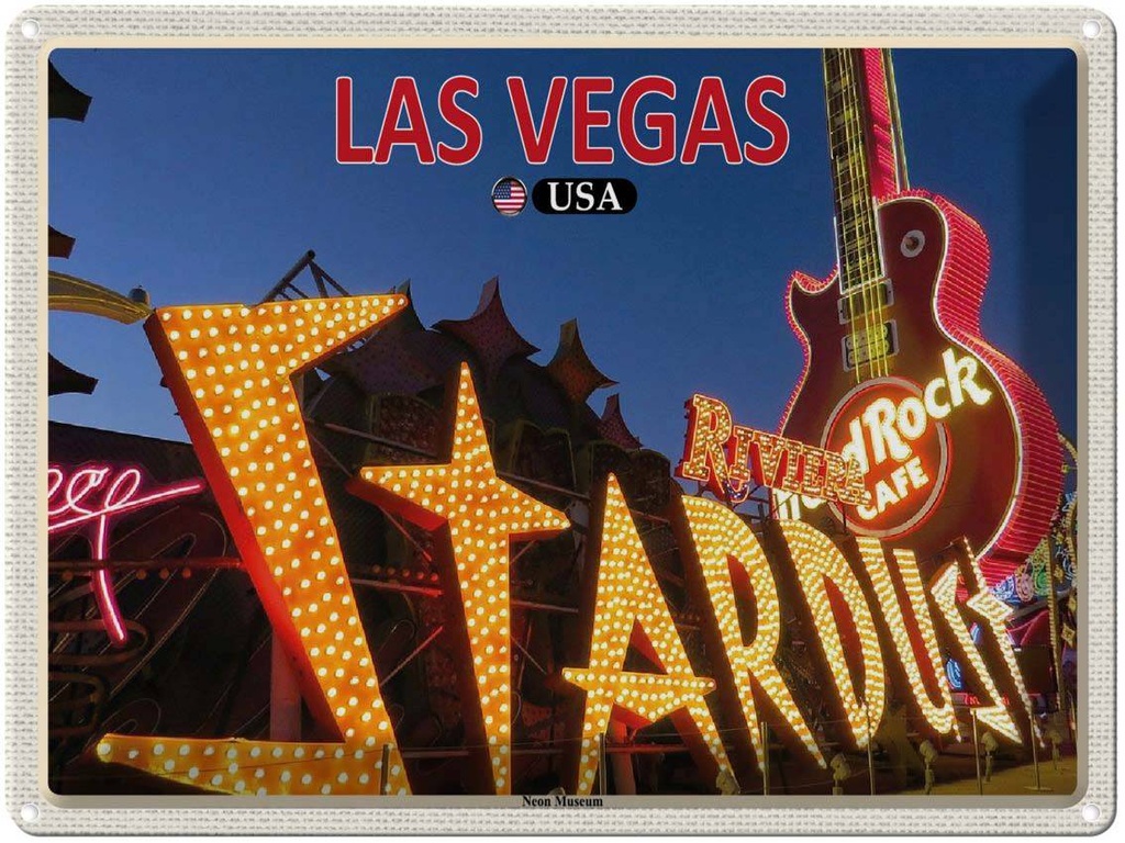 Blechschild 30x40 cm Las Vegas USA Neon Museum Bildmotiv Reisemotiv Abenteuer Reisen