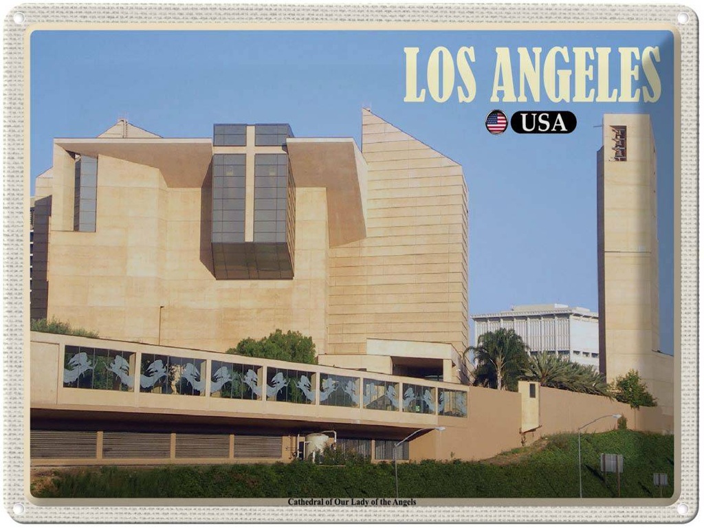 Blechschild 30x40 cm Los Angeles CathedralOur Lady of Angels Bildmotiv Reisemotiv Abenteuer Reisen