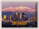 Blechschild 30x40 cm Los Angeles Skyline Berge Wolkenkratzer Bildmotiv Reisemotiv Abenteuer Reisen