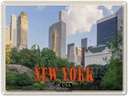 Blechschild 30x40 cm New York Reisemotiv Abenteuer Reisen USA Central Park - The Pond See Bildmotiv