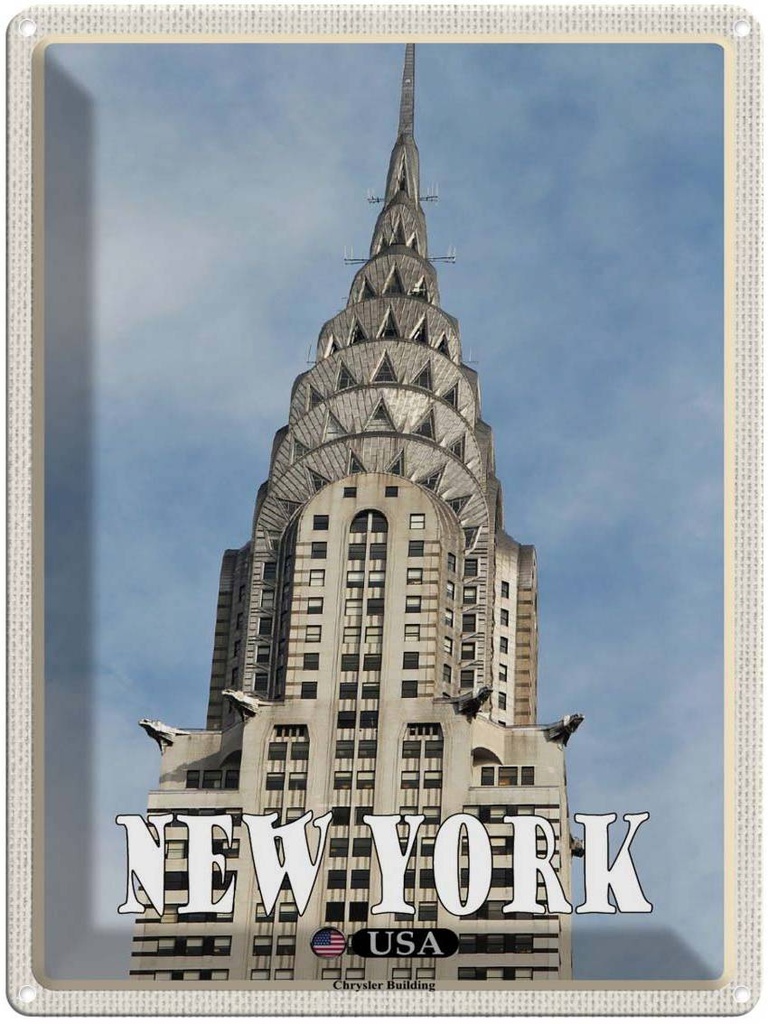 Blechschild 40x30 cm New York Building Wolkenkratzer Bildmotiv Reisemotiv Abenteuer Reisen