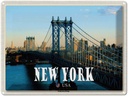 Blechschild 30x40 cm New York USA Manhattan Bridge Brücke Bildmotiv Reisemotiv Abenteuer Reisen