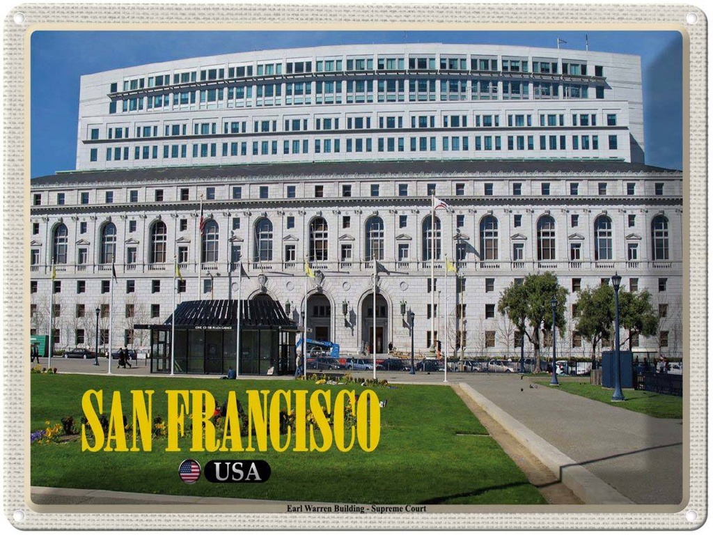 [LA-1788938] Blechschild 30x40 cm San Francisco Earl Warren Building Gericht Abenteuer Reisen Urlaub