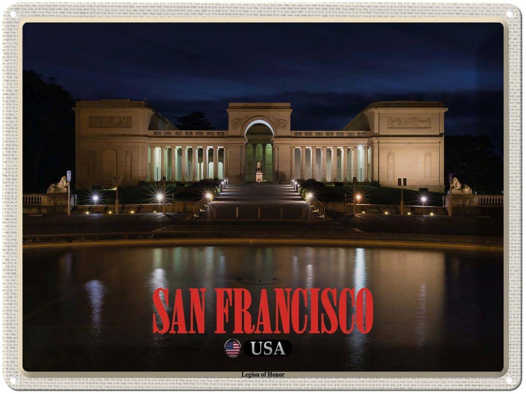 Blechschild 30x40 cm San Francisco Reisen USA Legion of Honor Museum Bildmotiv Reisemotiv Abenteuer