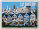 Blechschild 30x40 cm San Francisco USA Victorian Houses Bildmotiv Reisemotiv Abenteuer Reisen