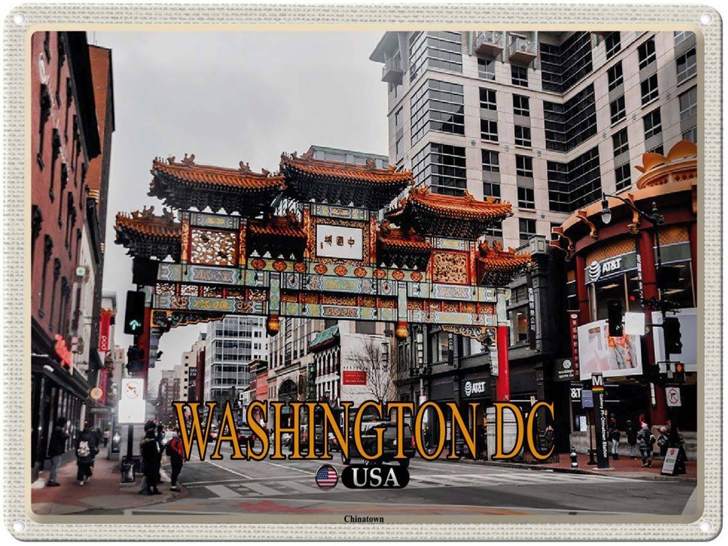 Blechschild 30x40 cm Washington DC USA Chinatown Bildmotiv Reisemotiv Abenteuer Reisen