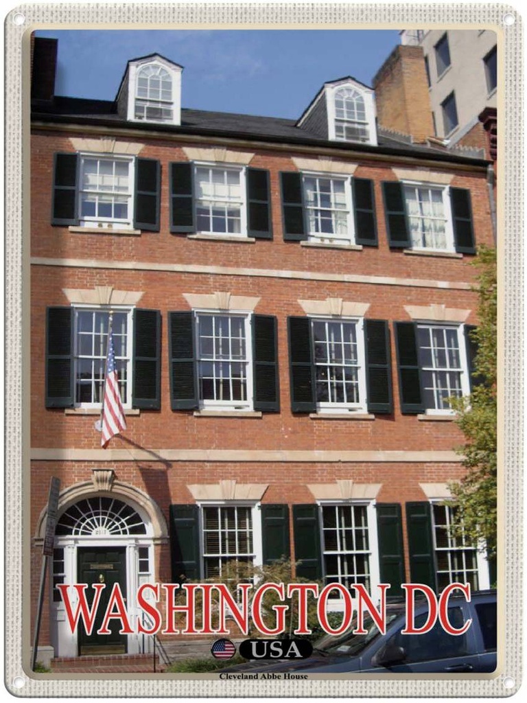 Blechschild 40x30 cm Washington DC USA Cleveland Abbe House Bildmotiv Reisemotiv Abenteuer Reisen