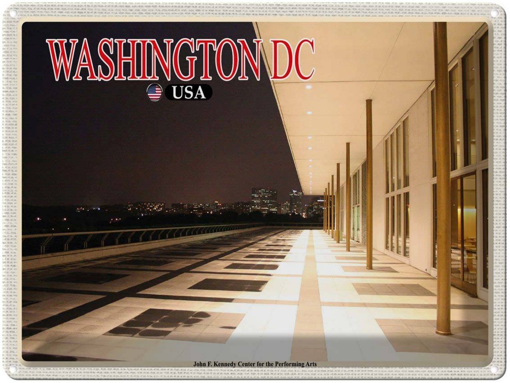 Blechschild 30x40 cm Washington USA JFK Center Performing Arts Bildmotiv Reisemotiv Abenteuer Reisen