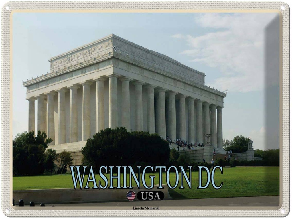 Blechschild 30x40 cm Washington DC USA Lincoln Memorial Bildmotiv Reisemotiv Abenteuer Reisen