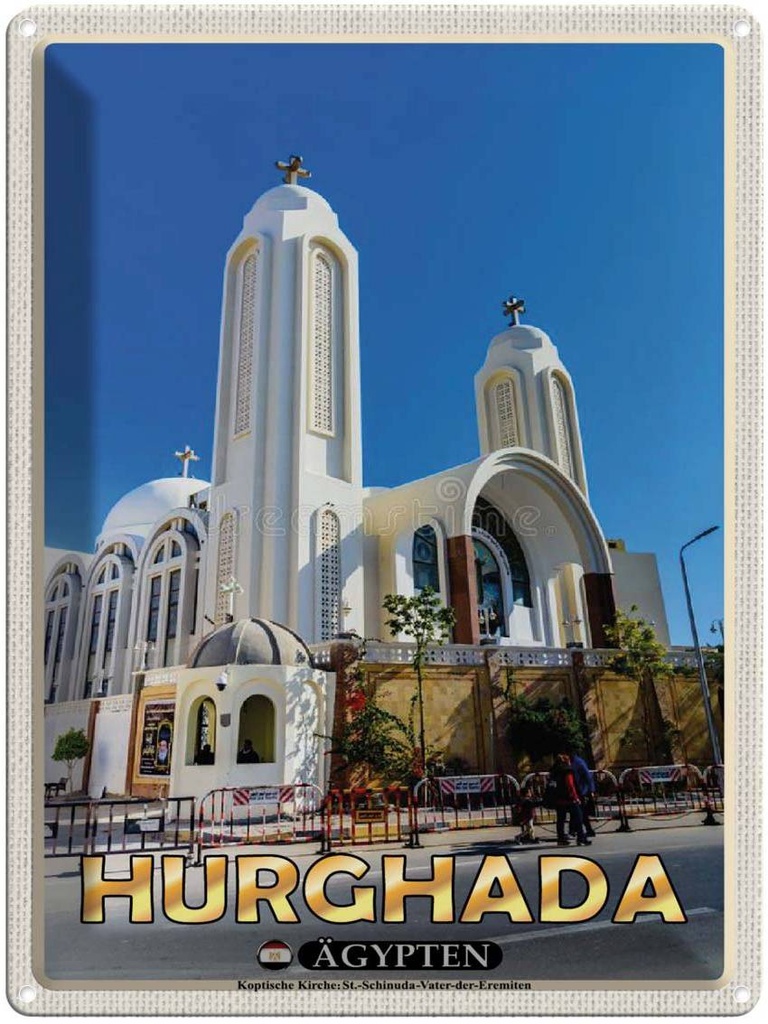 Blechschild 40x30 cm Hurghada Ägypten Koptische Kirche Bildmotiv Reisemotiv Abenteuer Reisen