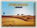 Blechschild 30x40 cm Hurghada Ägypten Wüste Kamele Bildmotiv Reisemotiv Abenteuer Reisen