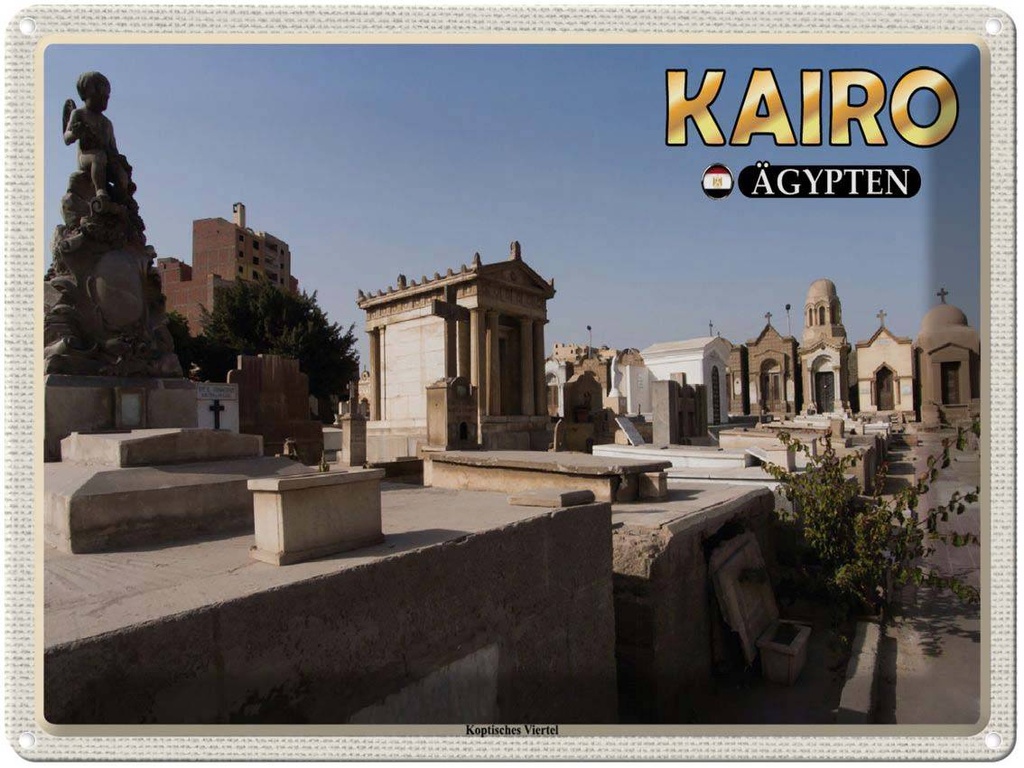 Blechschild 30x40 cm Kairo Ägypten Koptisches Viertel Bildmotiv Reisemotiv Abenteuer Reisen