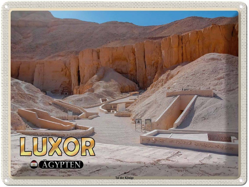 Blechschild 30x40 cm Luxor Ägypten Tal der Könige Bildmotiv Reisemotiv Abenteuer Reisen