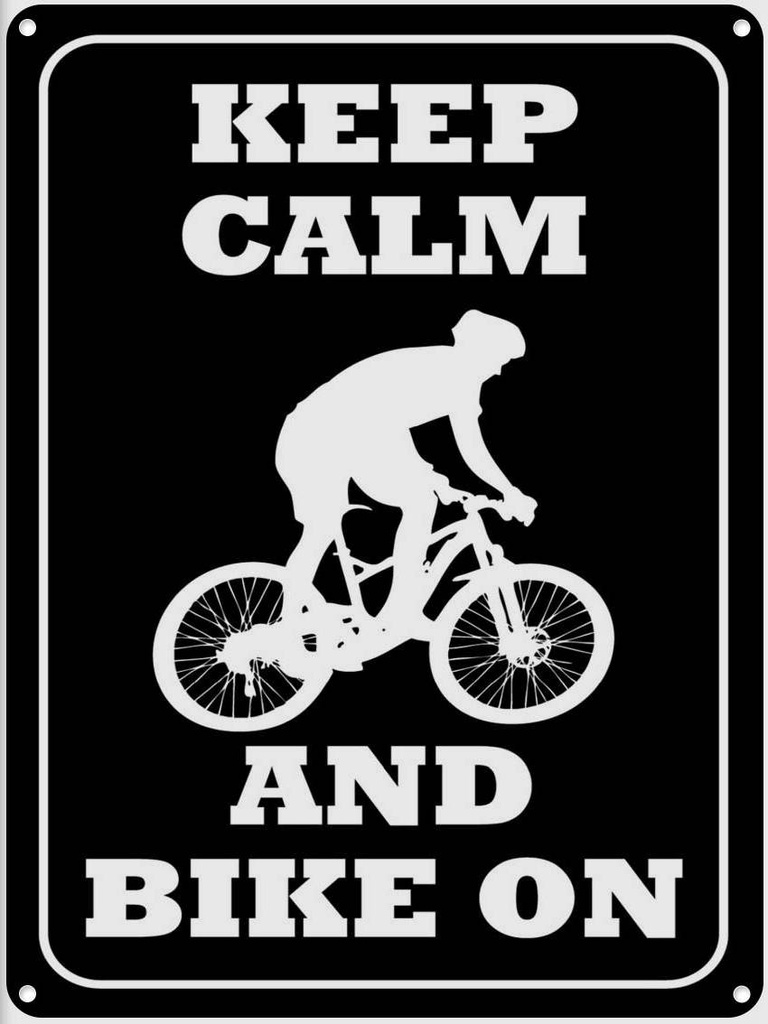 Blechschild 40x30 cm Keep Calm and Bike on