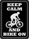 Blechschild 40x30 cm Keep Calm and Bike on