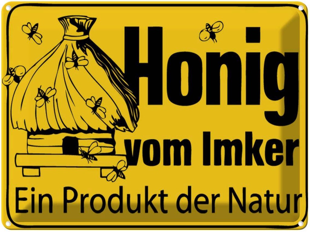 [LA-1788982] Blechschild 30x40 cm honig vom Imker Naturprodukt Hofladen Marktstand Laden Werbeschild