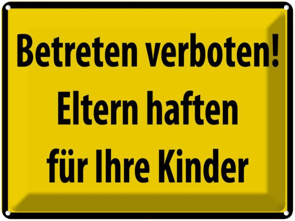 [LA-1788987] Blechschild 30x40 cm Betreten Verboten Warnschild Hinweisschild Sicherheit Vorsicht