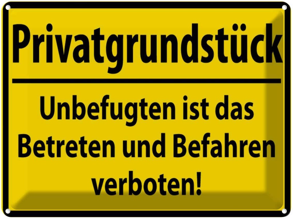 [LA-1788993] Blechschild 30x40 cm Privatgrundstück