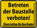 Blechschild 30x40 cm Betreten Baustelle verboten Warnschild Hinweisschild Sicherheit Vorsicht