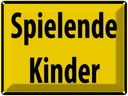Blechschild 30x40 cm Spielende Kinder Warnschild Hinweisschild Sicherheit Vorsicht