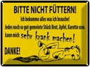 Blechschild 30x40 cm Bitte Nicht Füttern (Pferd) Warnschild Hinweisschild Sicherheit Vorsicht