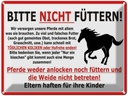 Blechschild 30x40 cm (Pferd) Bitte nicht füttern Warnschild Hinweisschild Sicherheit Vorsicht