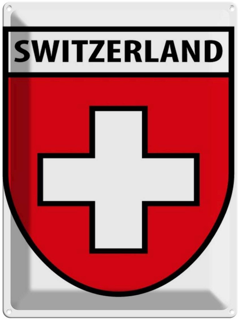 [LA-1789016] Blechschild 40x30 cm Flagge Switzerland Schweiz Wappen Fahne