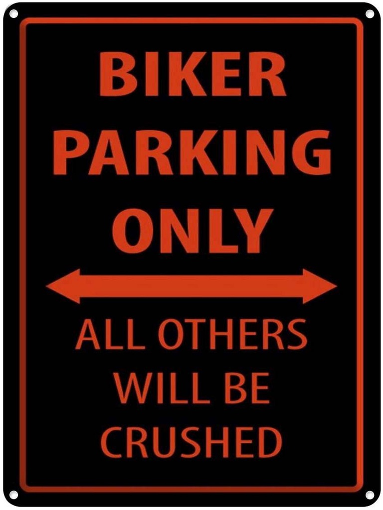 Blechschild 40x30 cm Fahrrad Biker parking only