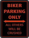 Blechschild 40x30 cm Fahrrad Biker parking only