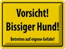 Blechschild 30x40 cm Vorsicht bissiger Hund