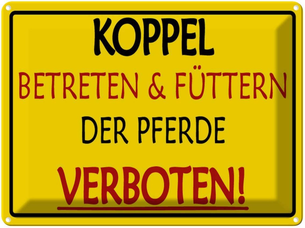 [LA-1789026] Blechschild 30x40 cm Koppel Betreten verboten Warnschild Hinweisschild Sicherheit Vorsicht