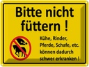Blechschild 30x40 cm Bitte nicht füttern Warnschild Hinweisschild Sicherheit Vorsicht