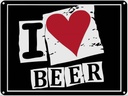 Blechschild 30x40 cm Alkohol I Love Beer (Herz)