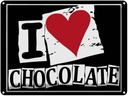 Blechschild 30x40 cm I Love Chocolate (Herz)
