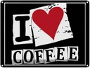 Blechschild 30x40 cm Kaffee I love Coffee (Herz)