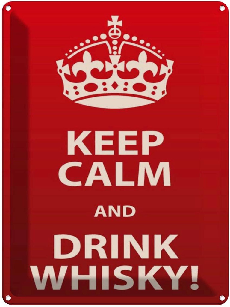 [LA-1789038] Blechschild 40x30 cm Alkohol Keep Calm & Drink Whisky Spruch Zitat