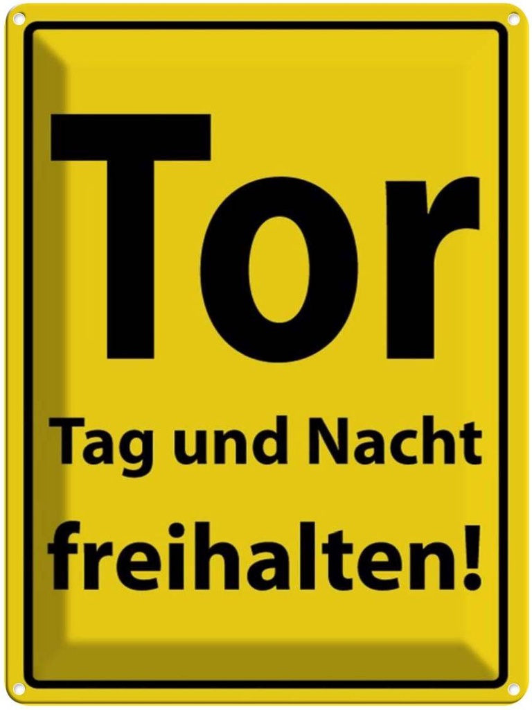 [LA-1789049] Blechschild 40x30 cm Tor Tag und Nacht freihalten Warnschild Hinweisschild Sicherheit Vorsicht