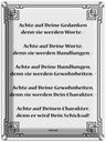 Blechschild 40x30 cm Achte auf deine Gedanken Spruch Zitat