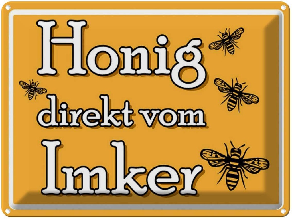[LA-1789081] Blechschild 30x40 cm Honig direkt vom Imker Hofladen Marktstand Laden Werbeschild